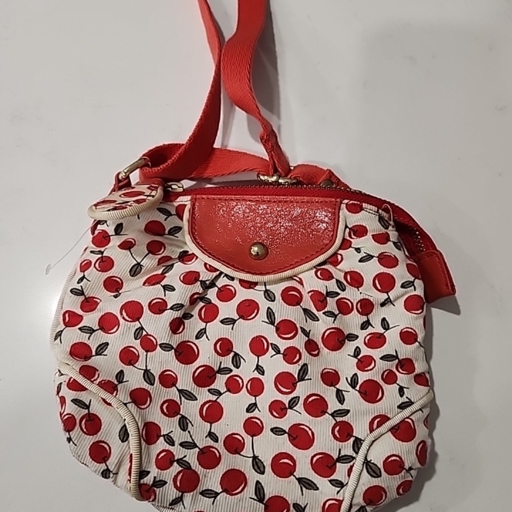 Kids Red Cherry Print Crossbody Bag with Red Trim